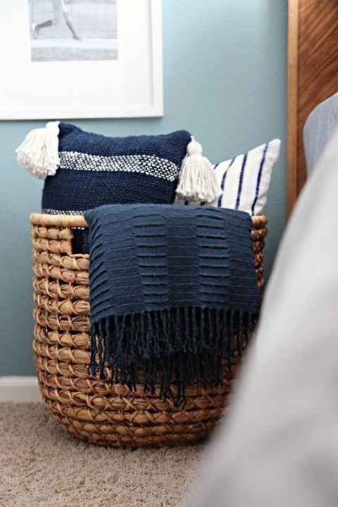 Organization tips pillow basket